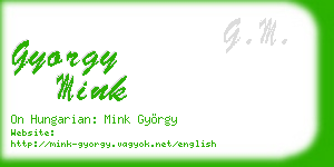 gyorgy mink business card