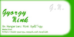 gyorgy mink business card